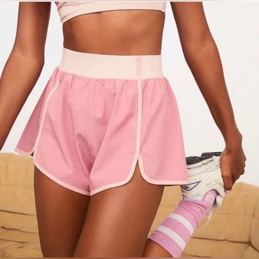 For Love & Lemons Emma Athletic Shorts Pink, Size XS